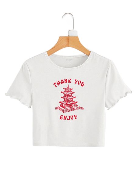 

building & letter lettuce trim tee r20l#, White