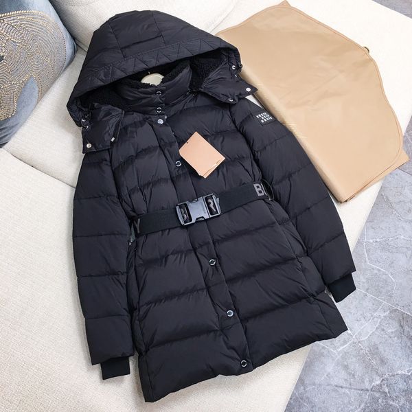 2022 Winter Outdoor Freizeit Sport Damen Daunenjacke weiße Ente winddicht Parker lange Lederkragen Mütze warm echtes Wolfsfell stilvolle klassische Abenteuer Parkas