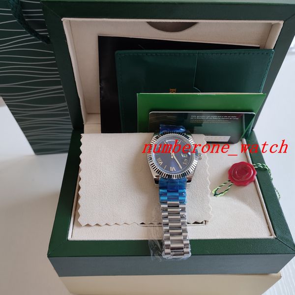 

fashion watch factory manufactures automatic mens watches 18k white gold 228239 blue roman dial 41mm diving super luminous with big box, Slivery;brown