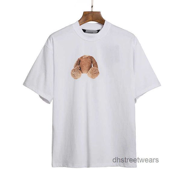 

designer palmes tee angles shirts decapitated bear print angels t-shirt loose men's women's wear letter short sleeve, White;black