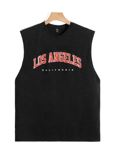 

men letter graphic tank 98yb#, White;black
