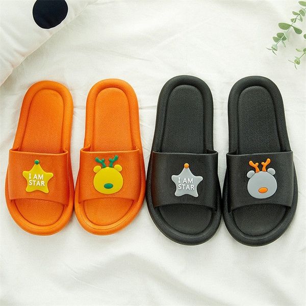 

fashion female summer household bathroom home  cute cartoon slippers kids shoes for girl 220616, Black;grey