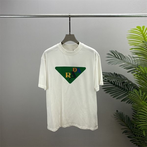 

spring new thick plate color blocking offset leisure neck t-shirt for men women 80% off factory wholesale, White;black