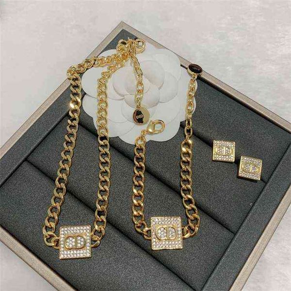 

50% off online new full diamond bracelet set high version fashion stud necklace female clavicle chain, Black