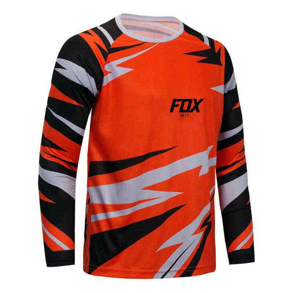 

2022 long sleeve cycling jersey hpit fox bike downhill off-road racing motocycle shirts, White