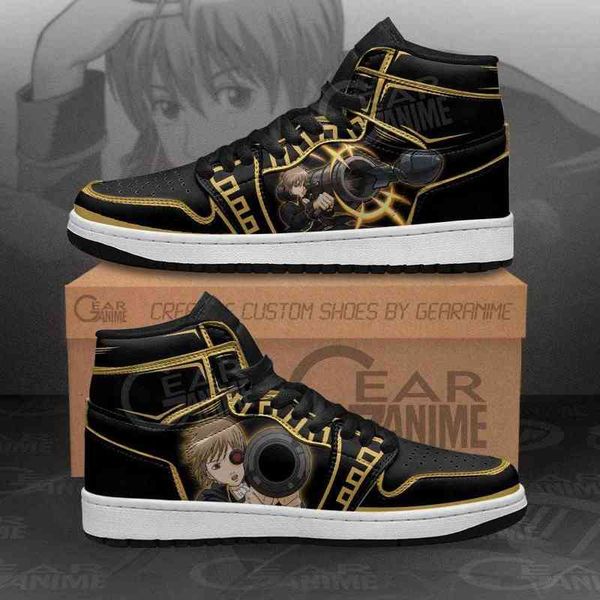 

okita sougo sneakers gintama custom anime shoes, Black