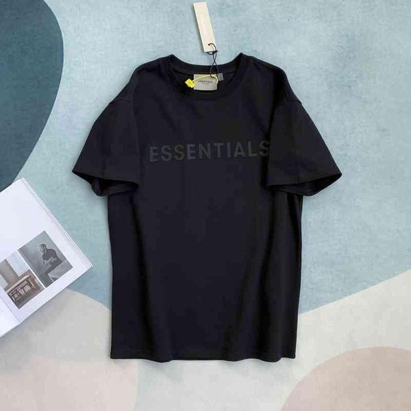 

50% discount bagsdouble of god fog fear thread essentials short sleeve men's and women's couple high street loose niche fashion br, White;black