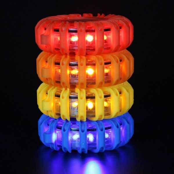 Luci di emergenza 5 pezzi / set 16 LED di ricarica lampeggiante Spia luminosa per auto Ricaricabile Sicurezza stradale Giallo magneticoEmergenza