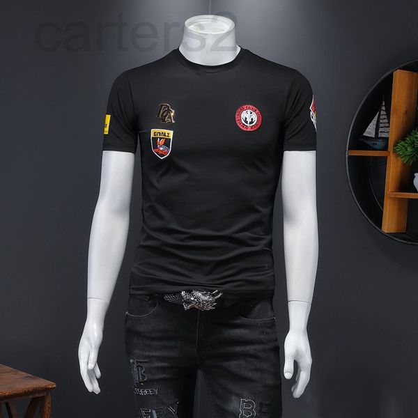 

men's t-shirts designer 16) 2021 summer wear men's mercerized cotton short sleeve embroidery t false mold-f31560 a1tk2022, White;black