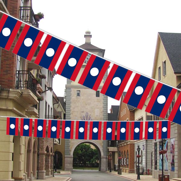 

laos string flag 20 flag 14x21cm laotian hanging mini banner for indoor outdoor decoration