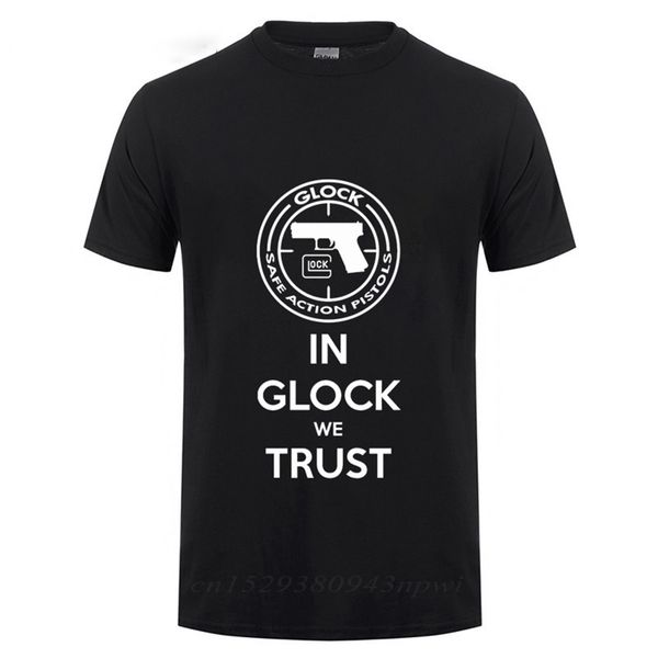 

glock handgun usa t shirt men streetwear casual short sleeve round neck cotton t-shirt summer tee camisetas hombre 220426, White;black