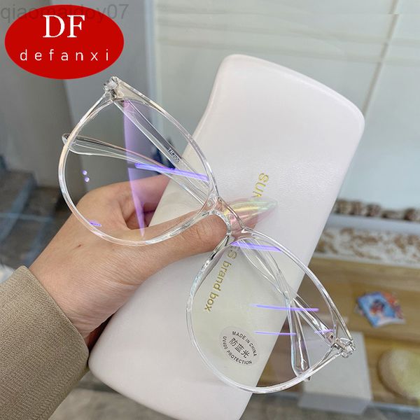 

vintage round blue light blocking glasses computer glasses transparent fashion glasses frame women zero points eyewear l220801, Silver