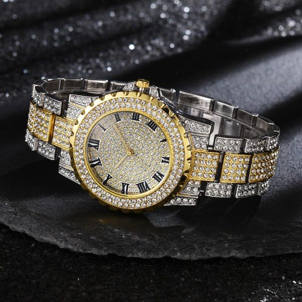 Armbanduhren Luxus Rose Gold Armband Uhren Für Frauen Edelstahl Damen HIP HOP Quarzuhr Business Uhr Relogio