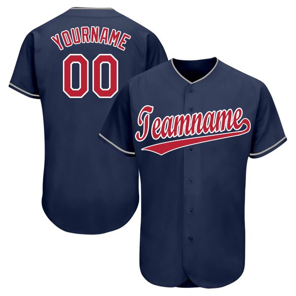 

custom navy red-white 5765756 baseball jersey, Blue;black