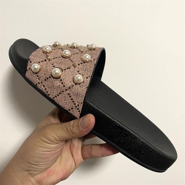 

2021 men women slipper summer fashion flowers floral brocade rubber wide flat slide beach causal sandals flip flops1969, Black