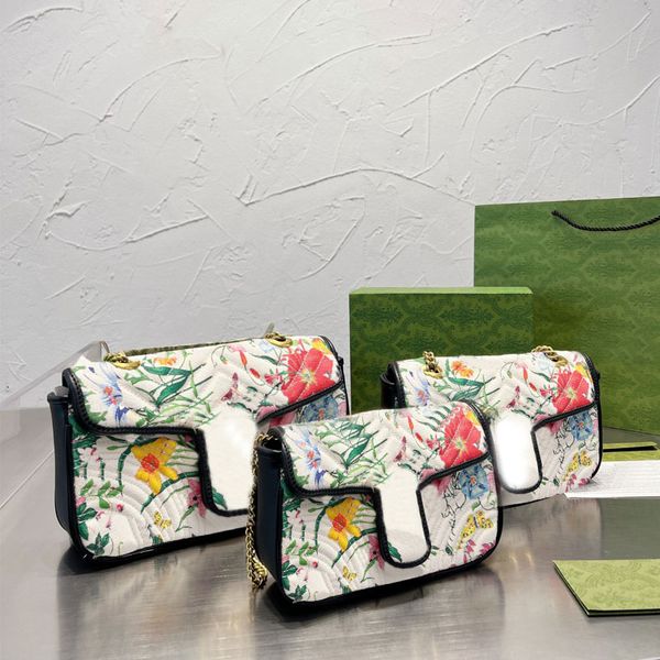 

embroidery messenger bag chain handbags shoulder bags cowhide leather crossbody handbags fashion double letter flap wallet ladies quality po