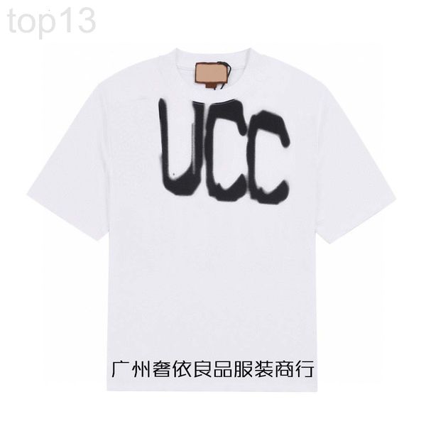 

women's t-shirt designer correct version tested g22 summer new joint hand-painted graffiti letter t-shirt casual men's and women&#, White