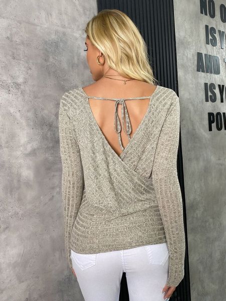 

knot v-back marled tee z2u6#, White