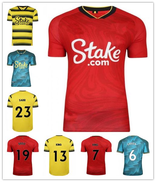 

21 22 watford soccer jerseys home away etebo king 2021 2022 deeney joao pedro sema louza football shirt chalobah gosling sarr cucho cleverle, Black;yellow
