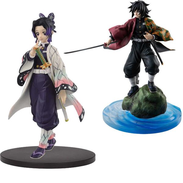 

huiya01 japan anime demon slayer kimetsu no yaiba pvc action figure toy kochou shinobu tomioka giyuu model figuals dolls toys gifts 23cm q07