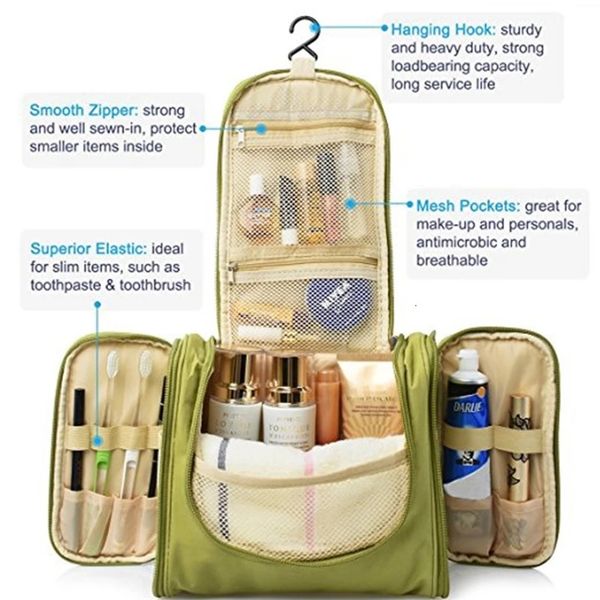 

tas organiser travel nilon tahan air kosmetik wanita uniseks makeup gantung penyimpanan perlengkapan mandi 220611