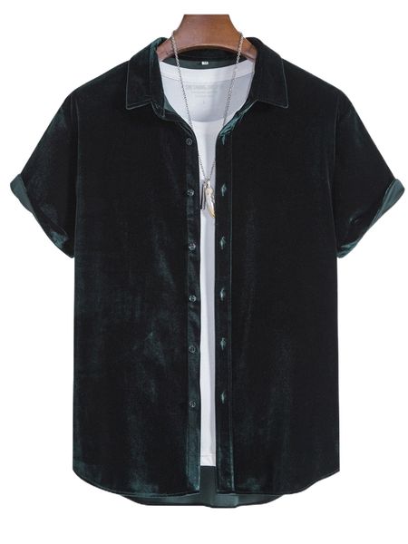 

men solid velvet shirt without tee a7ig#, White;black