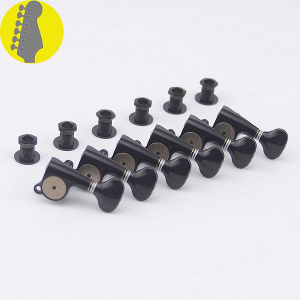

1 set 6 in-line locking height adjust guitar machine heads tuners (black)