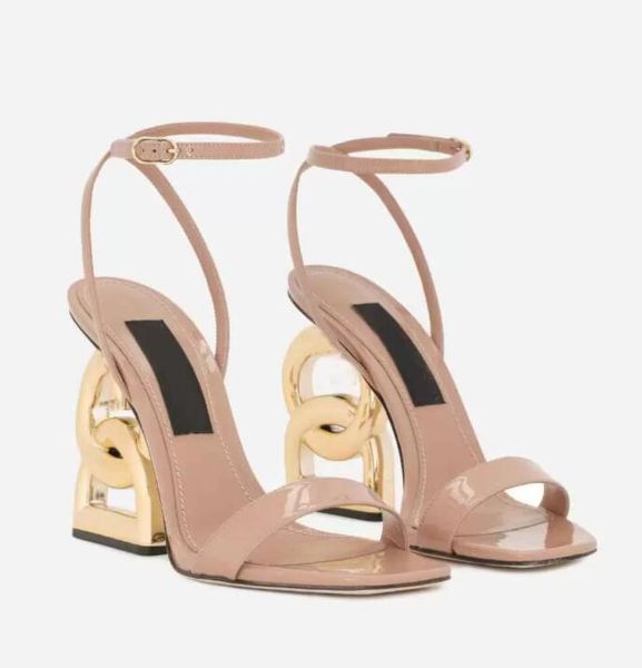

summer women sandals shoes calfskin leather gold-plated carbon pop heels lady pumps party wedding dress gladiator sandalias, Black