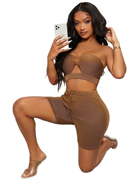 

sxy ribbed knit o-ring cutout tube k5cm#, White