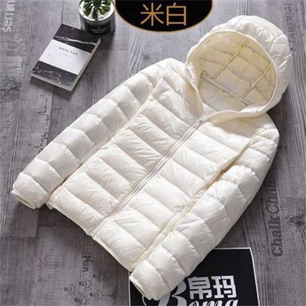 

brand large size 7xl 8xl women's down coat plus ultra light down jacket women autumn winter hooded feather warm jacket 211120, Black