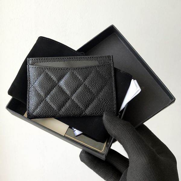 

luxury genuine leather with id credit wallet coin purse caviar card holder