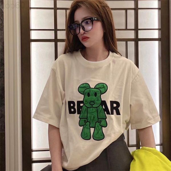 

women's t-shirt designer european goods pasted cloth short sleeve t-shirt women's and men's inner heavy industry spring autum, White