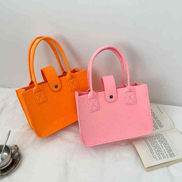 

women handbag felt portable travel sundries organizer cosmetic shoulder storage for women students shopping travel g220519