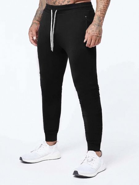 

men drawstring waist sweatpants z6od#, Black