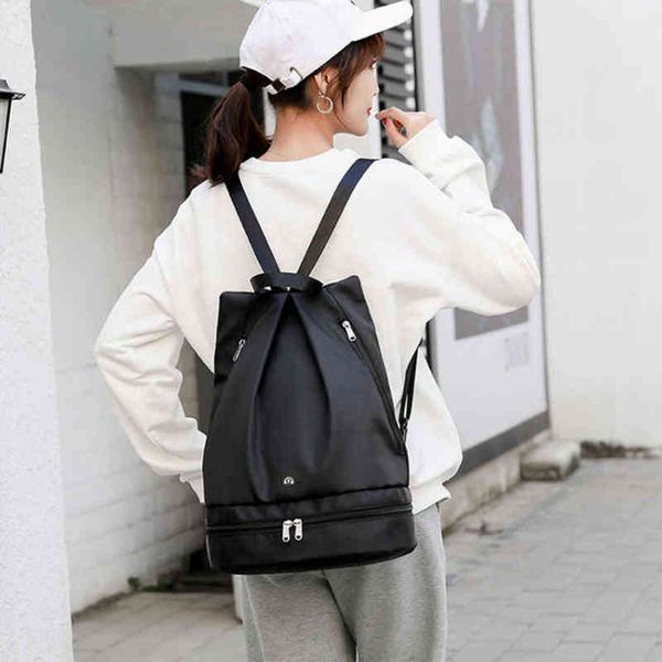 

lulu sacks bags backpack women's independent shoes dry wet separation waterproof fitness sack bag travel training storage bag-869 xln6