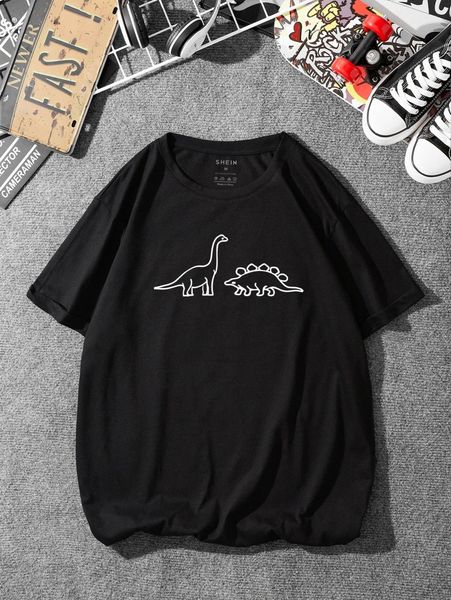 

men cartoon graphic tee l4id#, White;black