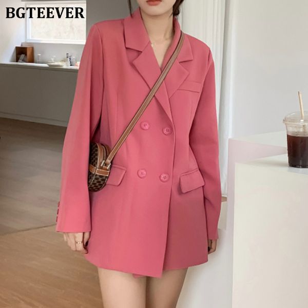 

spring casual loose female blazer long sleeve double breasted women suit jackets 2022 spring ladies outwear, White;black