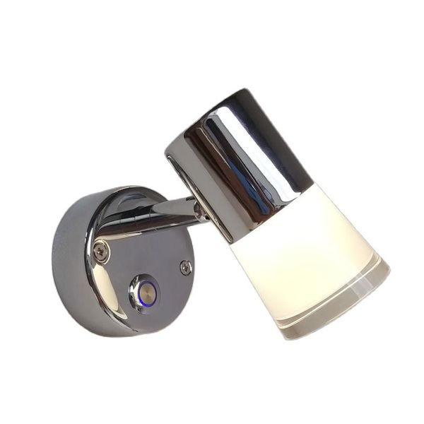 

ch orientable wall lamps wall mount 12v touch on/off/dimmer switch sleek base aluminium acrylic housing chrome nickel finish for rv boat