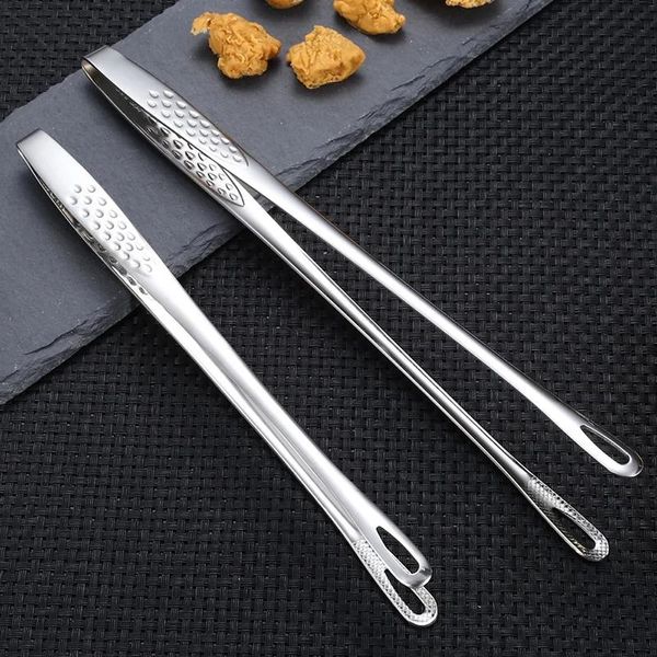 Utensílios de cozinha alimentos de aço inoxidável alimento longo alça antiderrapante churrasco bandido tongs cozinha cozinhar ferramenta acessórios inventário atacado