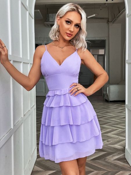 

eilly bazar layered hem cami dress 12q9#, Black;gray