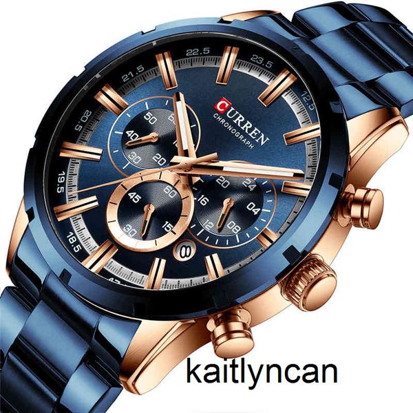 

watches jewelry curren new fashion with stainless steel brand luxury sports chronograph quartz watch men relogio masculino orz8, Slivery;brown