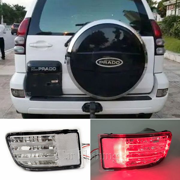

led rear bumper reflector brake light for toyota land cruiser prado grj120 trj120 fj120 2002-2009 fog lamps signal with light