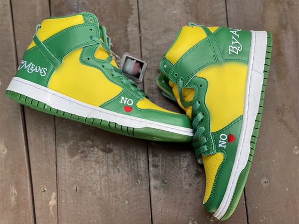 

mens shoes dunks high by any means yellow green basketball shoe sports sneakers color yellow/green size 36-47 available