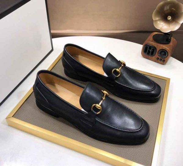 

mens gentleman dress shoes flats business with horsebit genuine leather loafersoft supple slip on men moccasins sneakers walking party weddi, Black