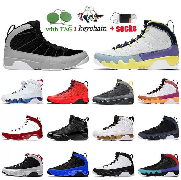 

2022 mens jumpman 9 9s particle grey basketball shoes change the world university gold chile red space jam gym red bred snakeskin sports tra