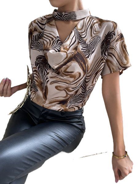 

allover print keyhole neckline batwing sleeve bodysuit 25as#, White