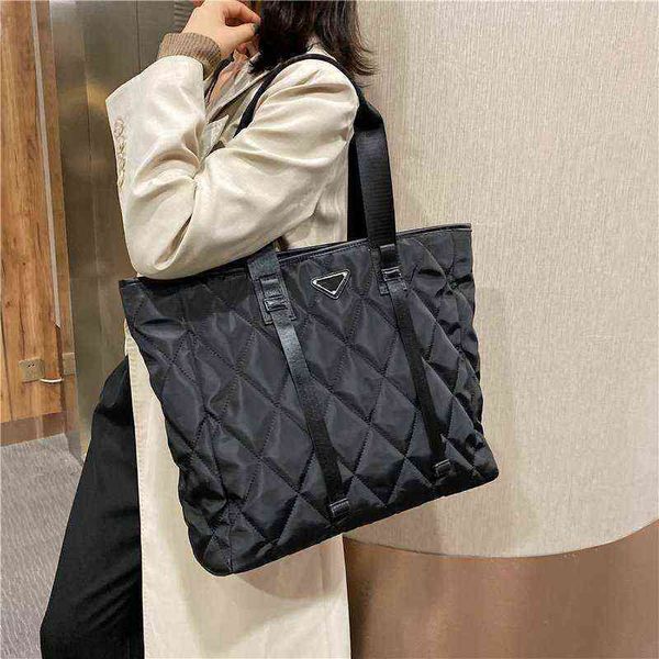 

totes women handbags luxury designer tote bag rhombus check shoulder bags large capacity ladies nylon shopping bag purse wallet 2 colors j05