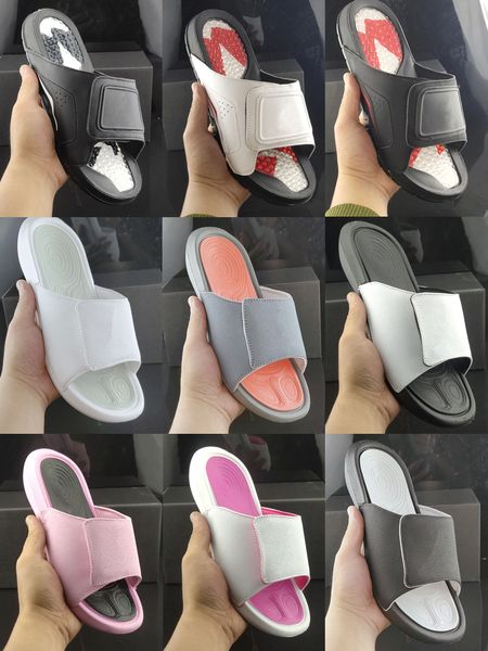 

women's men hydro vi slides slippers jumpman 6 6s slide sandals basketball sports flip flops royal blue black white red summer slipper
