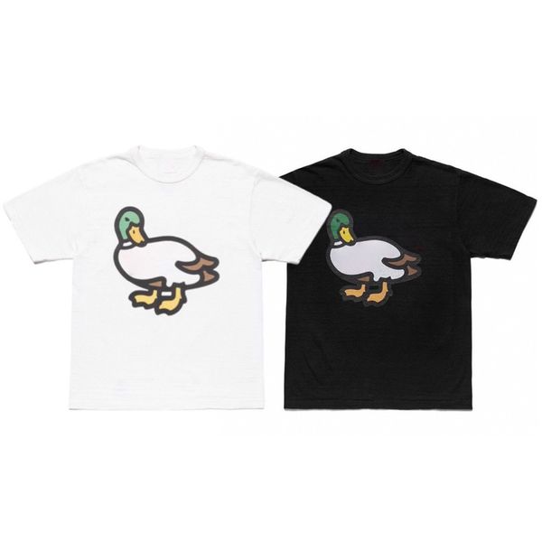 Mens Camisetas 22ss Adolescente Pato Dos Desenhos Animados Impresso Tee Verão Homens Mulheres Casais Clássico High End Manga Curta Casual Simples Popular Sólido Respirável Rua Camisetas Tj