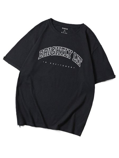 

men letter graphic tee 51ij#, White;black